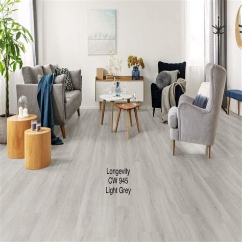 Longevity Light Grey Oak 4mm Spc Click Vinyl 1235x178mm 1mm Underlay