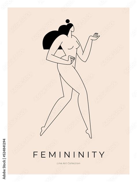 Modern Minimalist Poster Nude Woman Silhouette Abstract Pose Female Body Feminine Figure