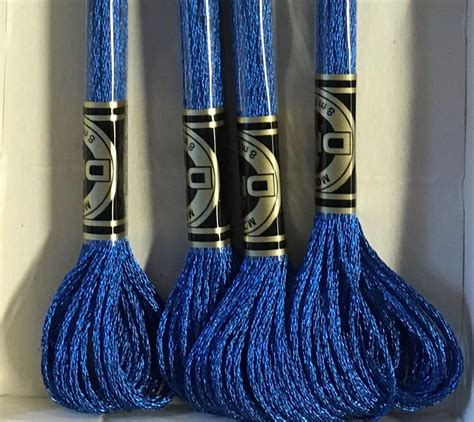 DMC E825 Blue Sapphire Metallic Light Effects Embroidery Floss 1 Skein