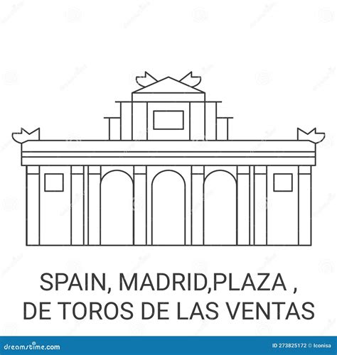 Spain Madrid Plaza De Toros De Las Ventas Travel Landmark Vector