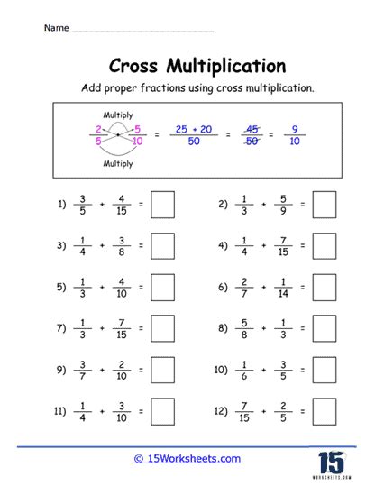 Cross Multiplication Worksheets 15