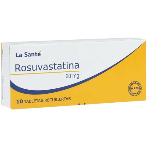 Rosuvastatina Tabletas Recubiertas 20mg Caja X 10 Los Expertos En