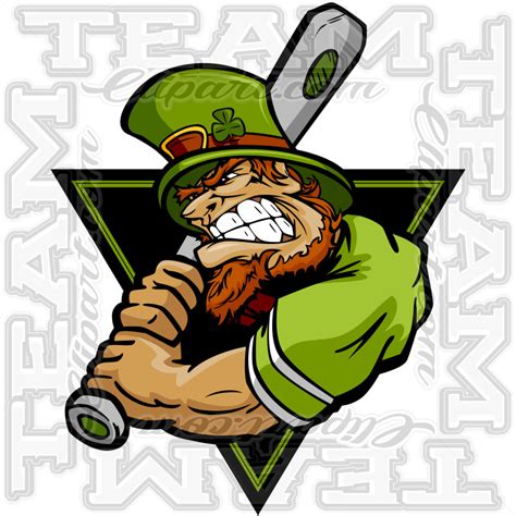 St Patricks Day Baseball Image Modifiable Vector Format