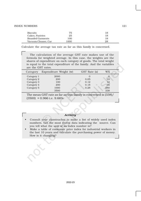 Ncert Book For Class 11 Economics Statistic Economics Chapter 8 Index Numbers Indcareer Schools