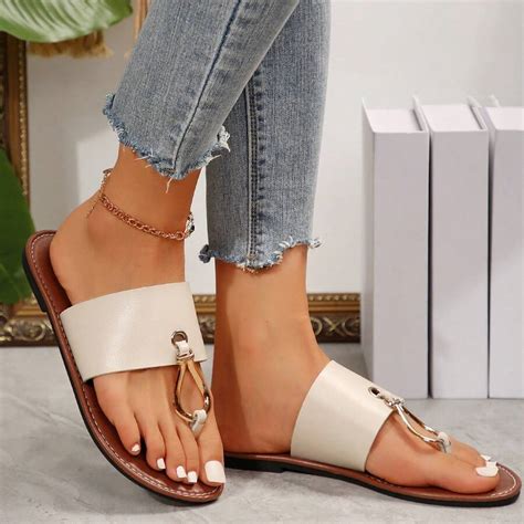 Sandalias Planas De Estilo Europeo Y Americano Cl Sicas De Verano