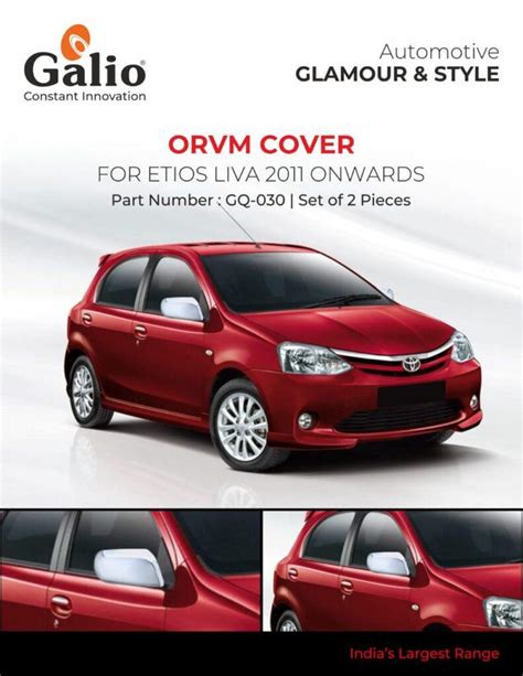 Shop Toyota Etios Liva Chrome Finish ORVM Cover Superfluous Mart