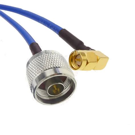 20pcs N Male Plug To Rp Sma Male Right Rf Adapter Connector 50cm Coaxial Flexible Blue Jacket