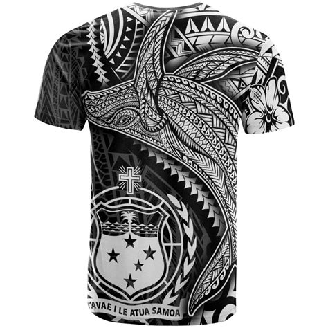 Samoa T Shirt Humpback Whale And Coat Of Arms White