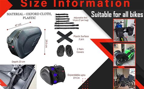 Hukimoyo Saddle Bag For Bike Oxford Cloth Motorcycle Bike Saddle Bags