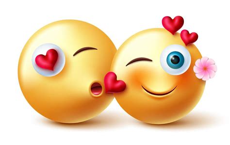 Emojis Valentine Couple Emojis Vector Design Inlove 3d Emoji Emoticon