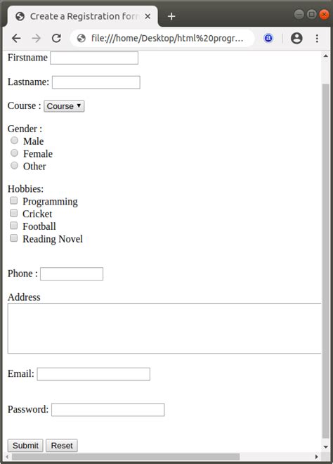 How To Create Forms In An Html Page With Example Bank2home