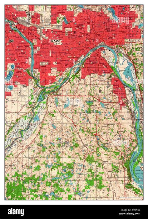 St Paul Minnesota Map 1951 162500 United States Of America By Timeless Maps Data Us