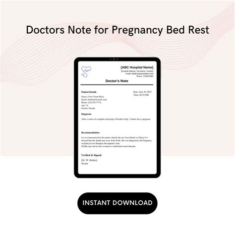 Doctors Note For Pregnancy Bed Rest Template Printable In Pdf