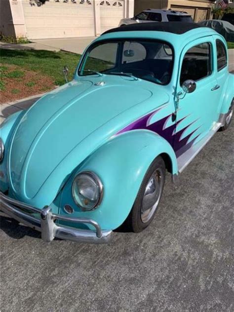 Teal Blue Rag Top Volkswagen Beetle Bug Vw Classic Classic