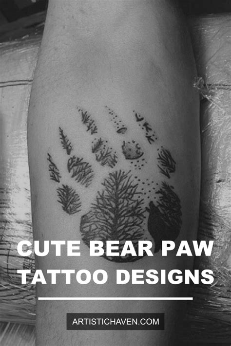 65 Cute Bear Paw Tattoo Designs & Ideas – Get Inspired | Bear paw ...