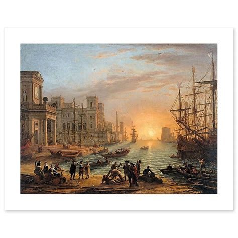 Port de mer au soleil couchant toiles sans cadre Boutiques de Musées