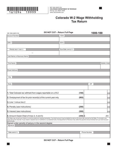 Form Dr1094 Fill Out Sign Online And Download Fillable Pdf Colorado Templateroller