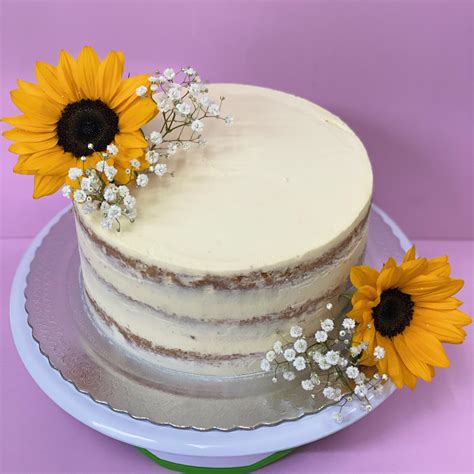 Bolo Semi Naked Cake Girassol Natural Elo