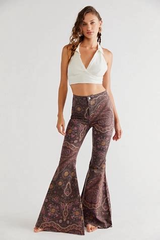 We The Free Just Float On Printed Flare Jeans Free People Uk