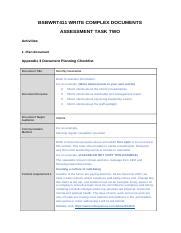 Bsbwrt Task Guideline Docx Bsbwrt Write Complex Documents
