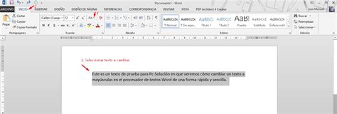 Cambiar A May Sculas Un Texto En Word Pc Soluci N