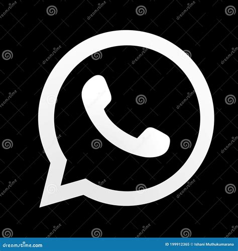 Cone Do Logotipo Do Whatsapp Preto E Branco Imagem Editorial