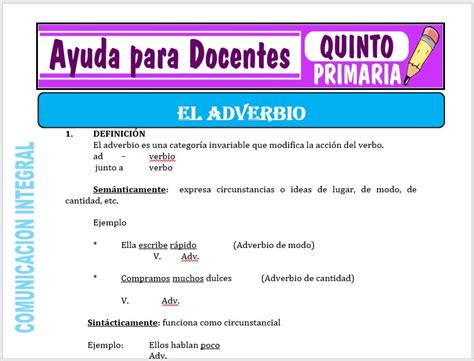 Ficha Interactiva Gratuita De Los Adverbios Adverbios Sustantivos