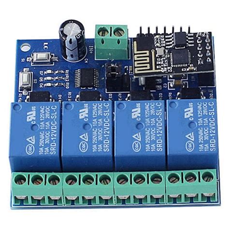 DC 12V ESP8266 ESP 01 4 Channel Relay Module WiFi Module For IoT