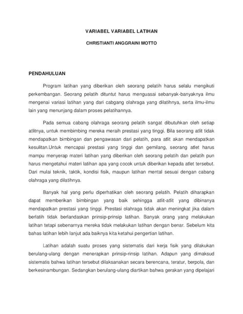 PDF VARIABEL VARIABEL LATIHAN Ketika Latihan Untuk Days Tahan E G