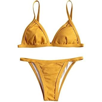 Hannea Ribbed Thong Bikini Set Amazon In Fashion