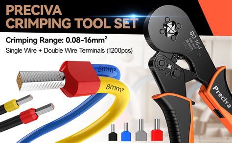 Preciva Ferrule Crimping Tool Kit With Pcs Single Twin Ferrules