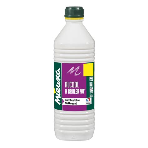 Alcool à brûler 90 combustible nettoyant MIEUXA la bouteille de 1 l