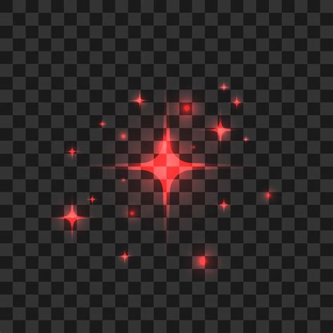 Efectos De Brillo De Estrella Roja Vectorial Luces De Destello Con