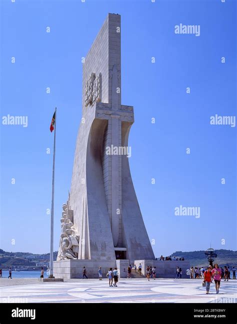 Monument To The Discoveries Padrao Dos Descobrimentos On Bank Of