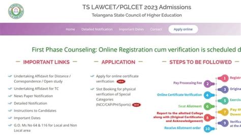 TS LAWCET 2023 Counselling Phase 1 Registration Ends Tomorrow