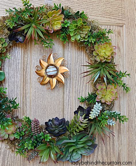 DIY Artificial Succulent Front Door Wreath