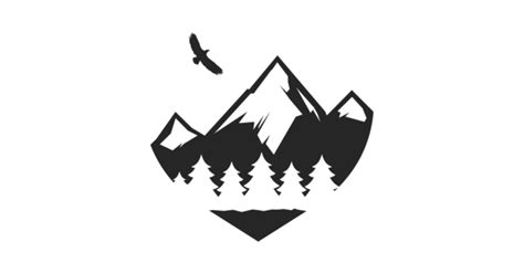 Mountain Silhouette - Outdoors - Pin | TeePublic