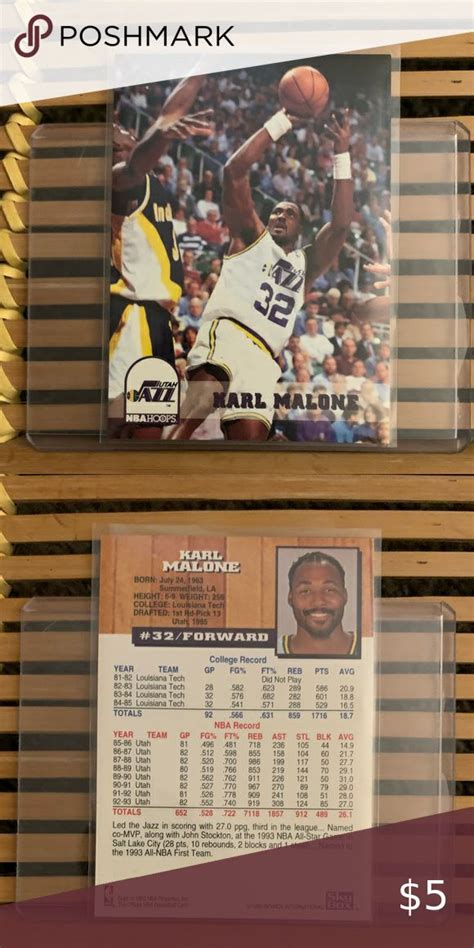 Karl Malone Hoops Basketball Trading Card Karl Malone