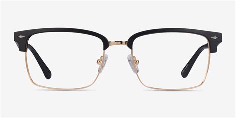 Renaissance Browline Black Gold Glasses For Men Eyebuydirect