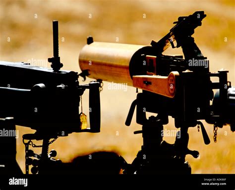 Machine Guns On Firing Range Stock Photo Alamy