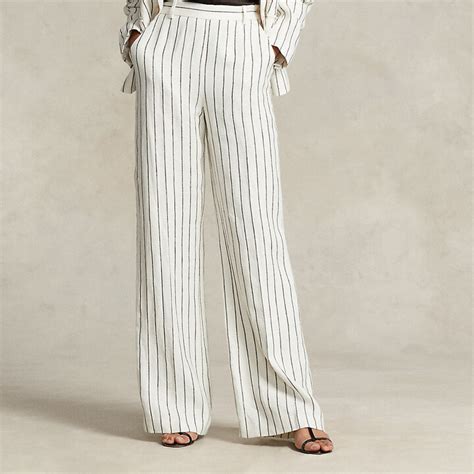 Ralph Lauren Striped Linen Jacquard Straight Pant Shopstyle