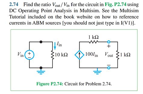 Solved Find The Ratio Vout Vin For The Circuit In Fig P