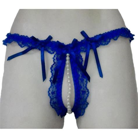 Jakarta Lingerie JLG115D Gstring Pearl Sexy Blue Open Crotch Lazada