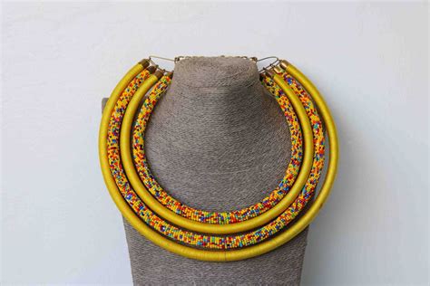 Yusuf African Beaded Layered Necklace Naruki