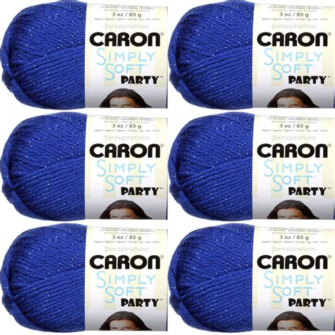 Spinrite Caron Simply Soft Party Yarn Royal Sparkle 1 Pack Of 6