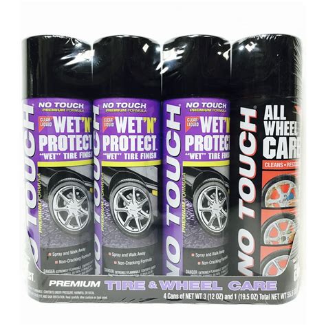 Wet N Protect No Touch Premium 4 Pack Tire And Wheel Care Set 4 Cans