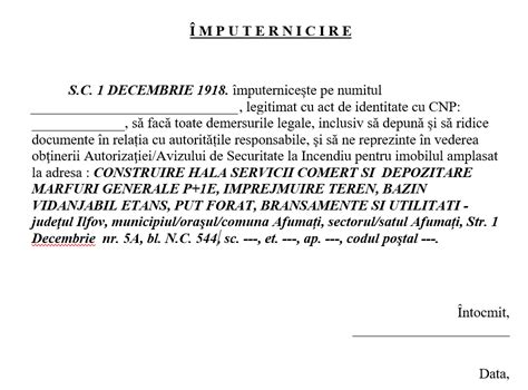 Model Imputernicire Firma Word Acte Necesare Model Imputernicire