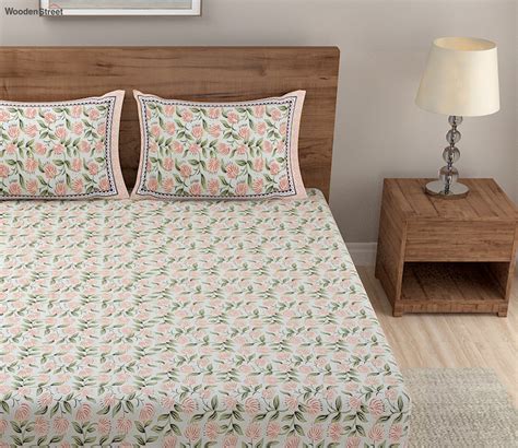 Buy Jaipuri Bedsheet Floral Print Cotton King Size Bed Sheet Double