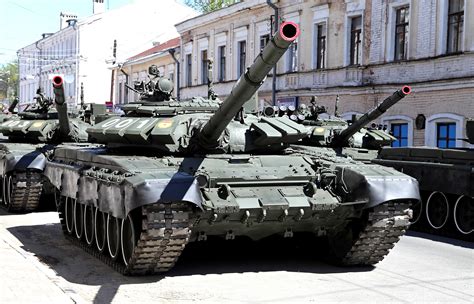Russian T-72B3 main battle tanks