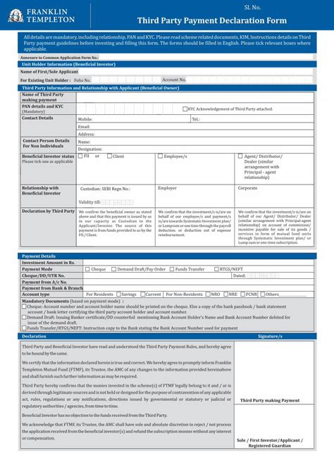 PDF Third Party Payment Declaration Form DOKUMEN TIPS